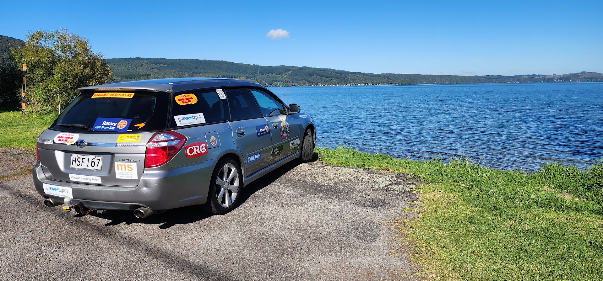 Subie at the lake
